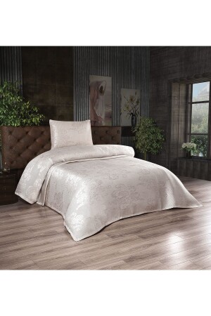 كريم MNZ-Brocade غطاء سريري واحد - Çeyiz Bahçesi