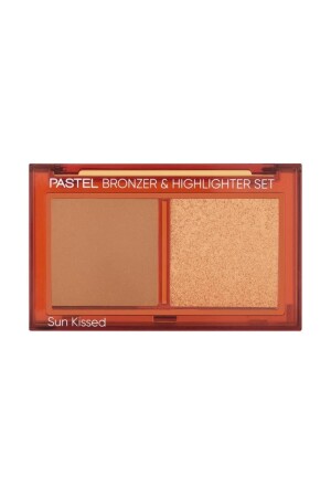 MNZ-Bronzer&highlighter Set Sun Kissed - برونزر واهيتير 02 تان برونز & حرارة ضوء - Pastel