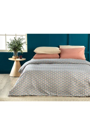 MNZ-Brook Easy Iron Single Duvet Cover 160x220 سم زرقاء سنتان 10036851 - English Home