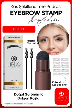 MNZ-Brow Stamp Brow Powder و Kit Shaping - براون (BROW POWDER - EYESHADOW) - Eyebrow Stamp