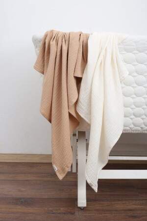 MNZ-Brown 2 طبقة غطاء المسلين مجموعة 2 قطع 75x75 سم TYC00734274948 - LUCKKA