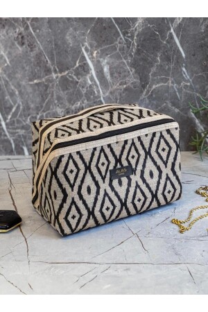 MNZ-Brown - Black Multi-purpose Makeup Bag with Handle مقعد كبير نوع تنظيم التجميل السفر - Pharma Acqua