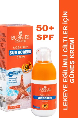 MNZ-Bs SPF 50 حماية و 48 ساعة رطوبة الوجه والجسم كريم الشمس 100ml حماية عالية BSC063 - bs bubbles cosmetic