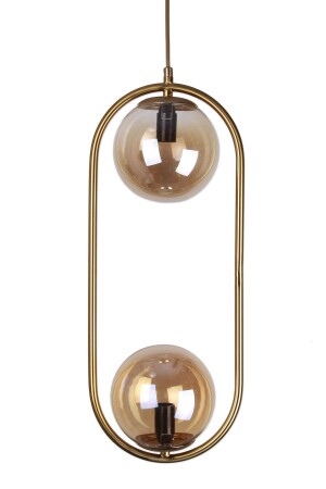 مصباح MNZ-Bubble Lamp عسل لون مغطى مزدوج عسل زجاجي الشمعة NFL0004AA - Fivorno Aydınlatma