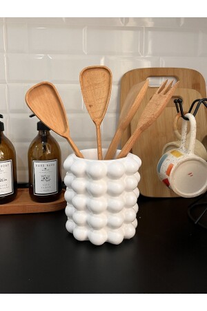 MNZ-Bubble White Vase/Cutlery - Derinia