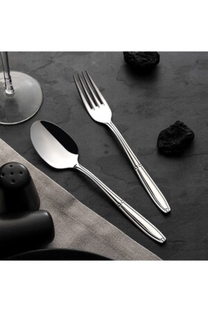 MNZ-Buket Plain 60 قطعة مجموعة عائلية كبيرة بدون سكين 2018ST0000072366 - Nehir