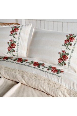 MNZ-Buldan اليدوية الأصلية الصليب الخياطة الجيبور مزدوجة قطلو بيك مجموعة مع ورقة حمراء - Durul