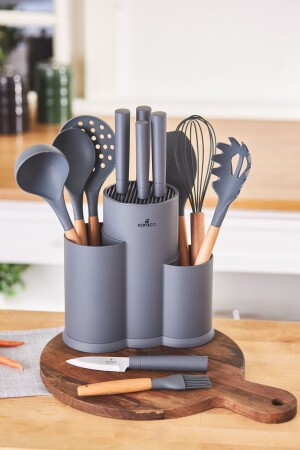 MNZ-Burby 14 قطعة السكين مجموعة الرمادي TYC7XZWK0N169660504280278 - Karaca