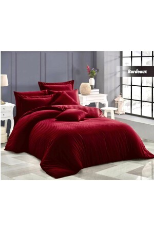 MNZ-Burgundy مشاطرة سطين غطاء غطاء 100٪ القطن 4 وسادة BS20STBO - Zadetex