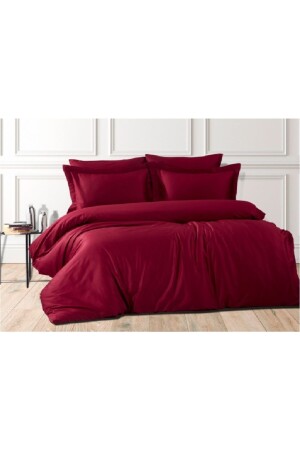 MNZ-Burgundy Cotton Plain Single Duvet Cover Set GH2637 - Paradise