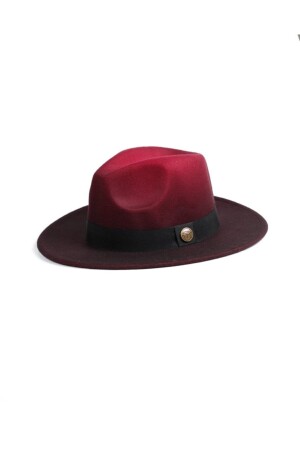 MNZ-Burgundy Gradient لونين فيدورا قبعة - قبعة بنما KP22S7568 - Kapin