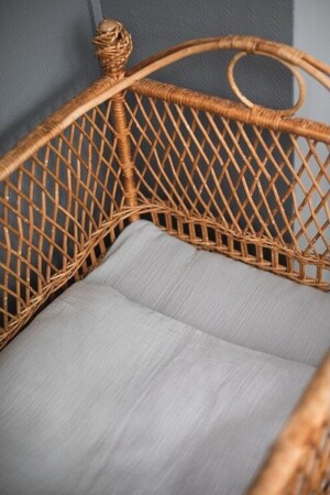 MNZ-Bürümcük موسلين طفل غطاء غطاء 60x120 سم 100% القطن العضوي +15 سم ارتفاع السرير ASKMNT60120 - Anne Sesi