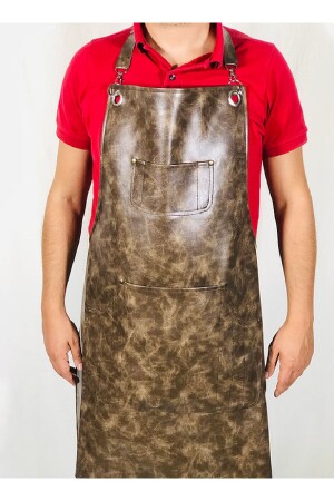 MNZ-Butcher Apron جلد مضادة للصدمات معلقة المقابلة طباخ مطعم طباخ مطعم المقابلة - Önlük Sepeti