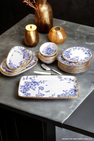 طقم عرض كعكة الفطور الكيراميكي من طراز MNZ-Butterfly 15 قطعة طقم عرض كعكة الفطور من طراز PNK7201P - Pinkev