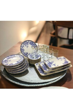 MNZ-Butterfly 21 قطعة كوب الشاي كعكة السيراميك كيك قارب الإفطار عرض الصفحة مجموعة PNK7276 - Pinkev