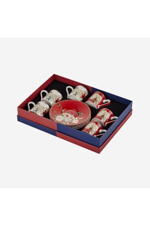 MNZ-Butterfly Walley Red White Porcelain Coffee Cup Set 90 مل CAPBW1ECRM6 - CHIARA ALESSI