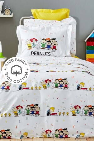 MNZ-By Karaca Home Snoopy عيد ميلاد واحد 100% قطن غطاء غطاء مجموعة 203. 01. 0002 - PEANUTS