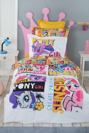 MNZ-By Karaca Home Summer 100% قطن واحد غطاء غطاء مجموعة 203. 04. 01. 0002 - My Little Pony