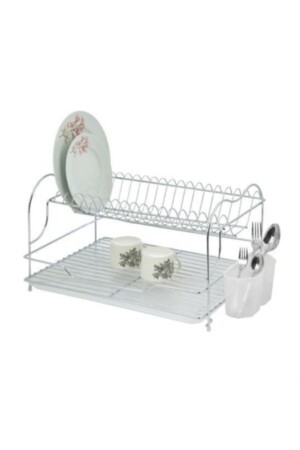 MNZ-By Kiwa Salsa لا تتصلب الكروم سلة الأطباق مزدوجة طابق رف الصحن 2024 KİWA - Genel Markalar