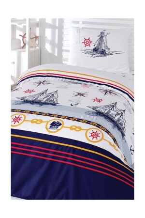 MNZ-By Taç Duvet Cover Set قوارب البحارة نمط شباب واحد - Kristal