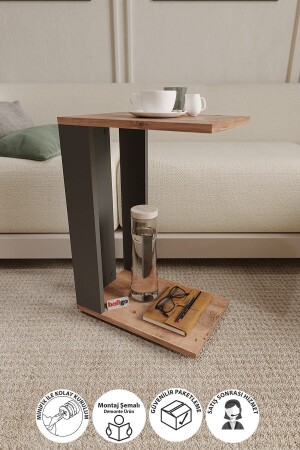 طاولة قهوة MNZ-C طاولة قهوة عجلات طاولة جانبية أريكة طاولة الصنوبر - أنتراتيت Bfg-تجلات-CS طاولة قهوة - Bofigo