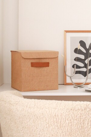 MNZ-Cabinet غسيل اللعبة منظمة صندوق تخزين قابلة للتثنيع مع غطاء جوت 28x28x28 BKKPK-JUT - Rek Home