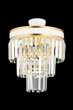 MNZ-Çağla 4 قطعة أبيض إلى ذهب مزخرف 30 فخمة غرفة المعيشة الحديثة شمعة 4050 - KUZEY AYDINLATMA