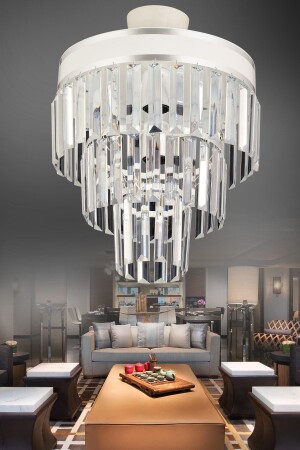 MNZ-Çağla 4 قطعة كروم أبيض مزخرف 30 فخمة شمعة حديثة TYC00411576252 - KUZEY AYDINLATMA