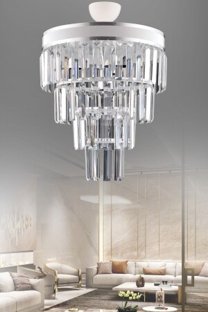 MNZ-Çağla 5-piece أبيض أربعة طوابق حجر البلور الحديث الشنابل 5006 - KUZEY AYDINLATMA