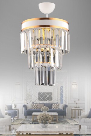 MNZ-Çağla واحد أبيض ثلاثية المستوى شمعة بلورية - Kuzey Aydinlatma