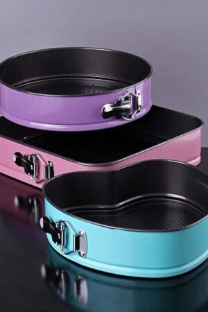 قماش كعك MNZ-Cake مدمجة 3 أحجام مربع قلب مستديرة 3 ألوان 3 قطع كعك قماش تعيين قماش كعك3pcs - Hünkar Concept