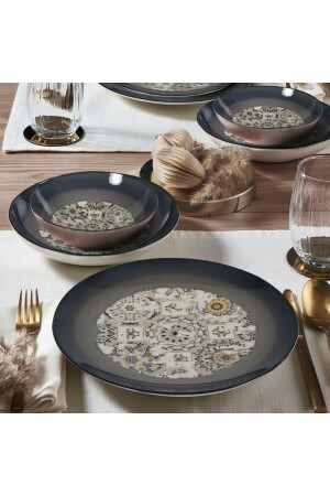 (MNZ-Camelia) عشاء 24 قطعة مجموعة لـ 6 أشخاص 3200 PR. 0000000GBSATN24Y4R3200 - Güral Porselen