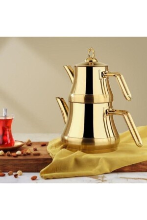 MNZ-Camelia Family Size Steel Teapot Gold RMT508-1 - Remetta