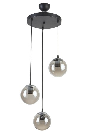 مقهى تصميم عصري من MNZ-Candy - المطبخ - غرفة المعيشة الأسود الفضة التفصيلي اللون الزجاج المدخن 3 قطع الشنابل CAN3 - Modavize