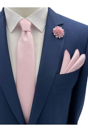 MNZ-Candy Pink Tie Handscrew Boutonniere Set KMD-25 - Brianze