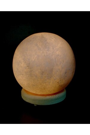 MNZ-Çankırı كرة الكريستال نمط صخرة شمعة الملح 4 كجم وزن الكرة الأرضية مصنوعة من الملح الرمادي - ALP-İ TUZ EVİ