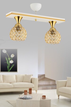 MNZ-Cansu 2 Li كرة زجاجية ذهبية بيضاء بيضاء 2015 - KUZEY AYDINLATMA