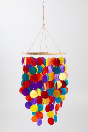 MNZ-Capiz Chandelier 3 صفات أم اللؤلؤة لون الرياح الطبيعية CHIME DHY-145307597 - Dünyadan Hediyeler