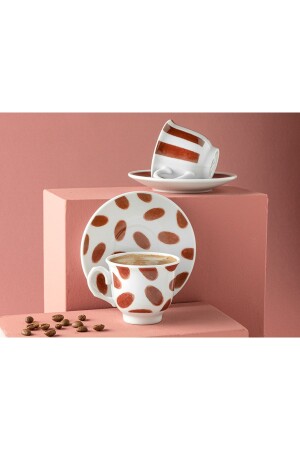MNZ-Carino Porcelain Set من كوبين قهوة 80 مل كلاريت حمراء Tyc00620780153 TYC00620780153 - English Home