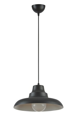 التصميم الخاص من MNZ-Carmen (30 سم قطر) غرفة المعيشة الحديثة - المطبخ - الكافي الأسود الداخل أبيض مصباح معلق واحد شمعة CRMN99 - Modavize