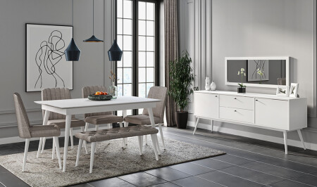 غرفة الطعام الأبيض من MNZ-Carmine - Cadde Yıldız