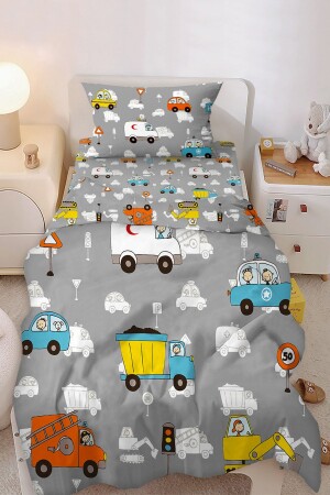 سيارة MNZ-Cars نمطية واحدة أطفال الأطفال ملابس السرير مجموعة BD022-N - Bebişim Halı