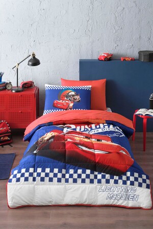 MNZ-Cars Cyber Single Disney مرخصة الصفحة المطوية المثبتة مجموعة نوم الأطفال - Özdilek