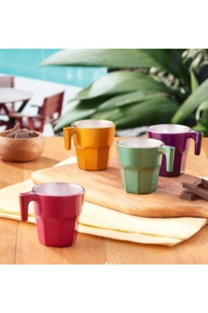 MNZ-Casablanca Tropic 4-piece Espresso Coffee Cup MG-96802-TROPİC - Paşabahçe