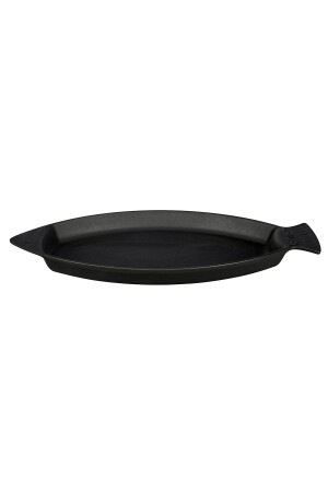MNZ-Cast Fish Plate Cast Iron Solid with Handle Size 15x24cm. LV ECO BT 1524 T8 - Lava