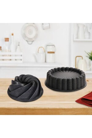 MNZ-Cast Gray Granite Wind Rose Cake Mold مجموعة من 2 ستاروزغيرغولوجري2pcs - Esta