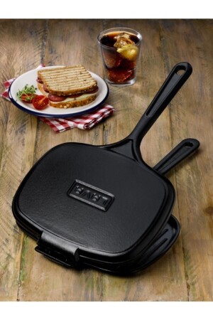 MNZ-Cast Iron Elliptical Hand Toaster 18x26 سم LV TST 1826 MAT BL - Lava