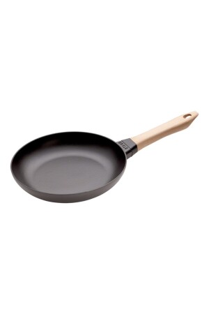 MNZ-Cast Iron Frying Pan مع مسدس خشبي أسود 24 سم 390. 01. 0147 - STAUB