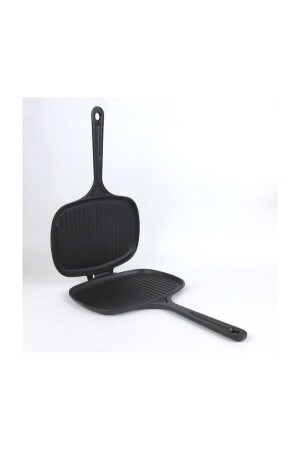 MNZ-Cast Iron Hand Toaster Stove Top Anti-Scratch Non-Stick 18x26 سم 2-3 أجزاء LV TST 1826 - Lava