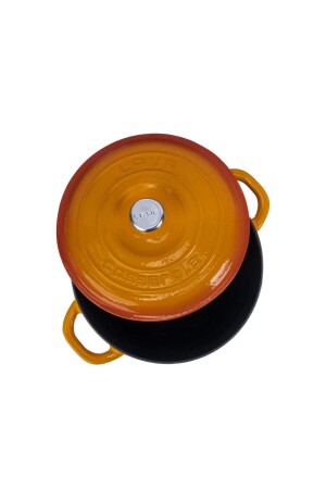 MNZ-Cast Round Pot Cast Iron Lid سلسلة التراث الجديدة قطر (Ø) 22 سم. LV Y TC3 22 YK3 - Lava